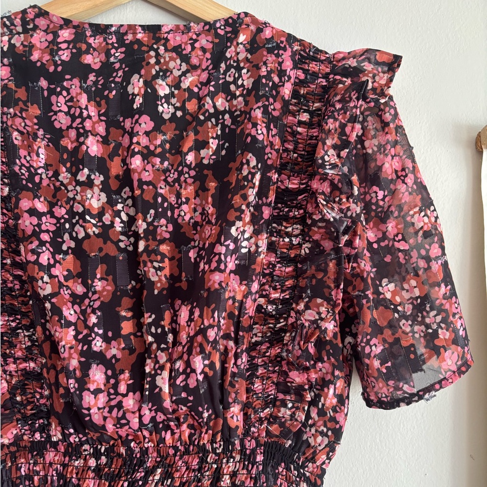 Hale Bob Jade Lurex Jacquard Tiered Dress, size XS - Picture 8 of 9
